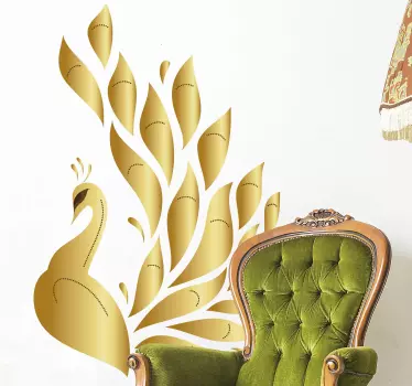Muurstickers vogels gouden paauw - TenStickers