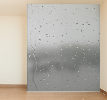 Regenachtige ruit douchedeur sticker - TenStickers
