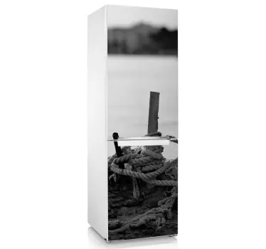 Koelkast Sticker touw op het dock - TenStickers