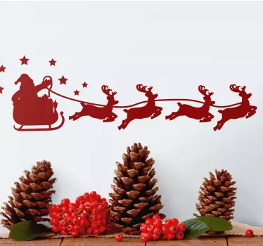 Kerst sticker rendier van de kerstman - TenStickers