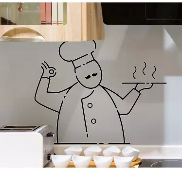 Restaurant raamstickers Italiaans chef-ontwerp - TenStickers