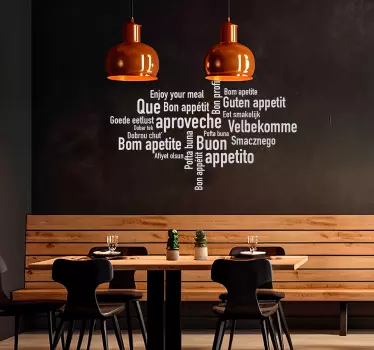 Restaurant sticker "bon appetit" meerdere talen - TenStickers
