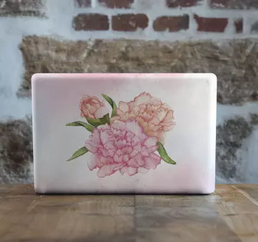 Roze bloemstuk laptop sticker - TenStickers