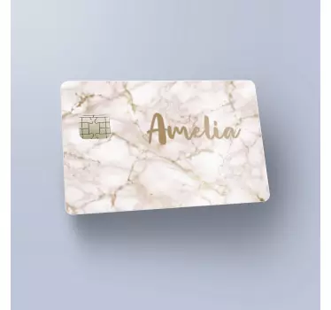 Roze Marmer met naam Creditcard sticker - TenStickers