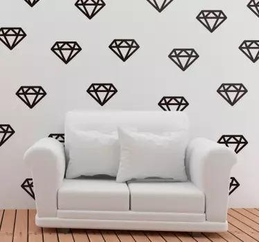 Ruitmotief arrangement sticker geometrische vormen - TenStickers