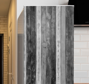 Rustieke houten panelen Koelkast sticker - TenStickers
