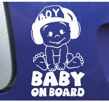 Schattig babyontwerp sticker baby aan board - TenStickers