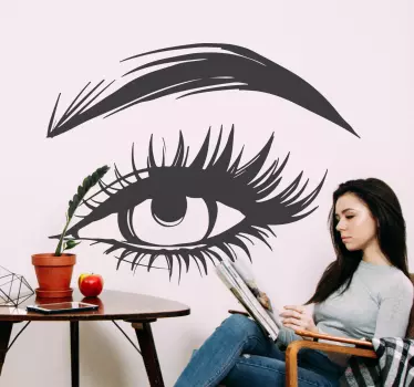 Schoonheidssalon vrouw oog muursticker - TenStickers