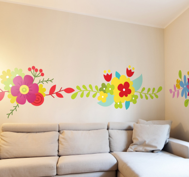September vrolijke bloemen sticker - TenStickers