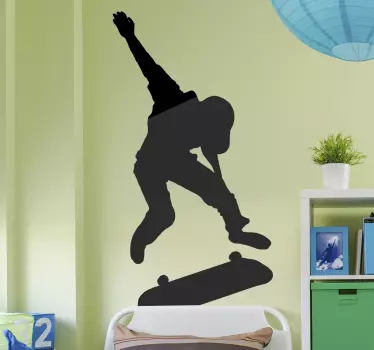 Silhouet skater met vrachtwagen muurzelfklevende sticker - TenStickers