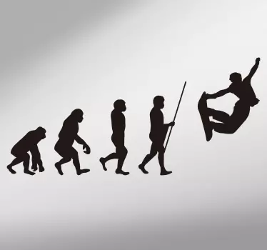 Tienerkamer muursticker evolutie snowboard - TenStickers