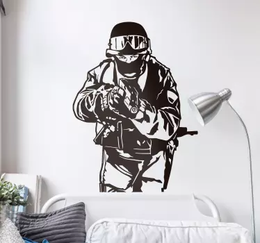 Silhouette sticker SWAT soldaat - TenStickers