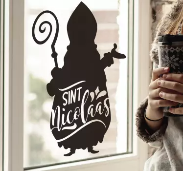 Sinterklaas silhouet raamsticker - TenStickers