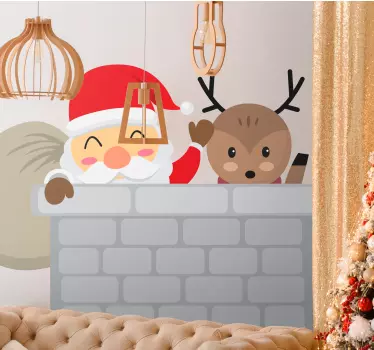 Kerst sticker met kerstman vreugde - TenStickers