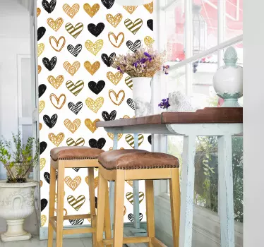 Tienerkamer muursticker hart patronen - TenStickers