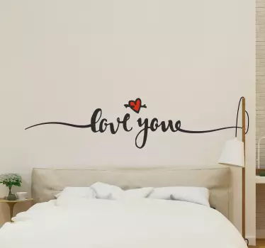 Slaapkamer muursticker love you - TenStickers