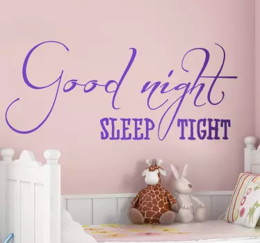 Slaaplekker goednacht tekst sticker - TenStickers