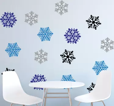 Kerst sticker sneeuwvlok patroon decoraties - TenStickers