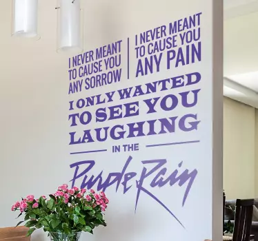 Songtekst Muursticker Purple Rain - TenStickers