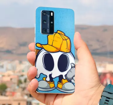 Spookfiguur met hoed huawei sticker - TenStickers