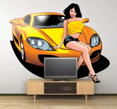 Sportauto meisje - TenStickers