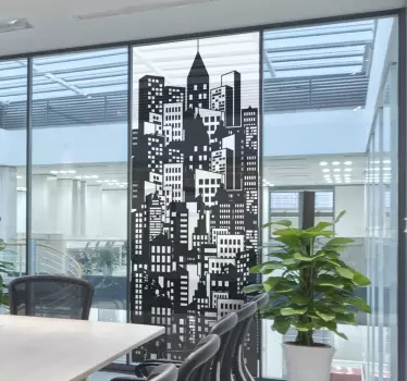 Stad skyline raamfolie zelfklevende - TenStickers