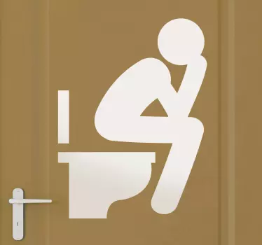 Deursticker wc toilet - TenStickers