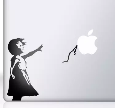 Laptop sticker apple Banksy het meisje met de ballon - TenStickers