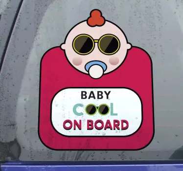 Sticker baby aan board coole baby karakter - TenStickers