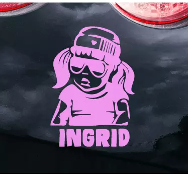 Sticker baby aan board coole meisjesfiguur - TenStickers