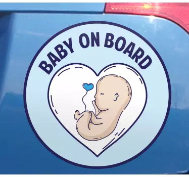 Sticker baby aan board hartelijke baby aankondiging - TenStickers