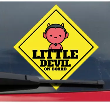 Sticker baby aan board kleine duivel symbool - TenStickers