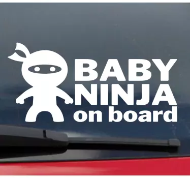 Sticker baby aan board ninja baby waarschuwing - TenStickers