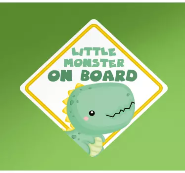 Sticker baby aan board schattig dino bord - TenStickers