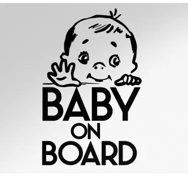 Sticker baby aan board schattige baby alert - TenStickers