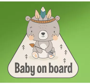 Sticker baby aan board schattige berenkunst - TenStickers