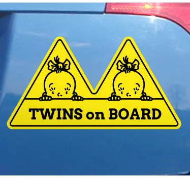 Sticker baby aan board tweeling waarschuwing - TenStickers
