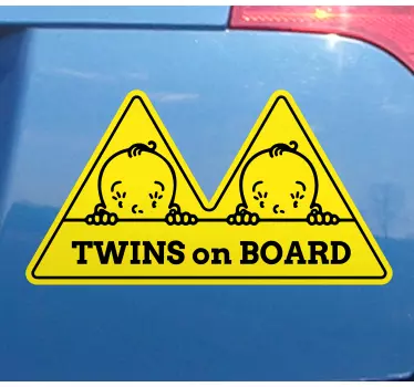 Sticker baby aan board voorzichtigheid tweelingen aanwezig - TenStickers