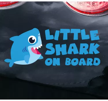 Sticker baby aan board vrolijke haai ontwerp - TenStickers