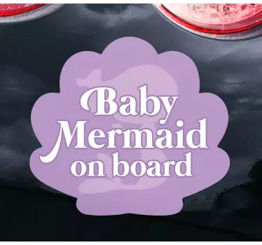 Sticker baby aan board zeemeermin alert - TenStickers