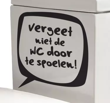 Tekst sticker badkamer WC doorspoelen - TenStickers
