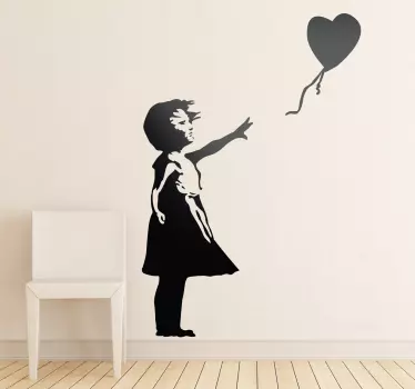 Muursticker woonkamer Banksy ballon - TenStickers