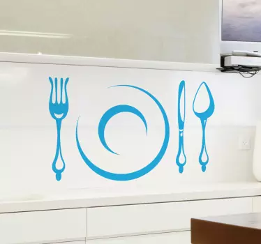 Sticker bord en bestek - TenStickers