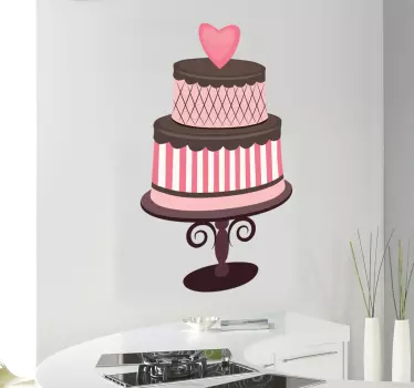 Sticker cake chocola hartje - TenStickers