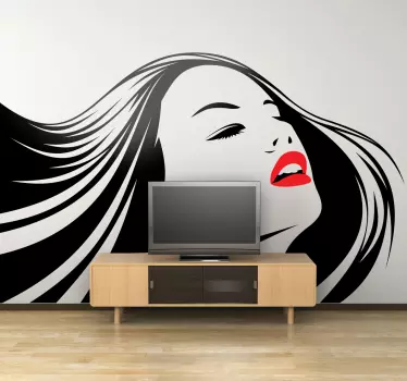 Sticker dame los haar - TenStickers
