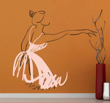 Sticker decoratie ballerina ballet - TenStickers