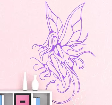 Muursticker woonkamer decoratie engel fee tattoo - TenStickers