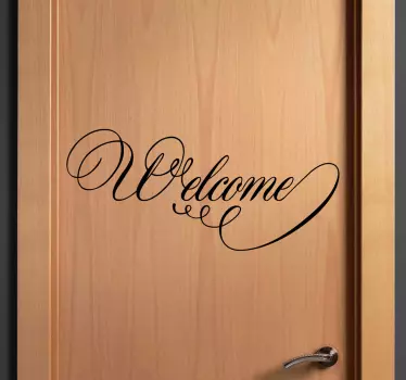 Deursticker welcome kalligrafie - TenStickers