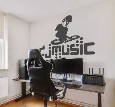 Sticker Dj music draaitafel - TenStickers