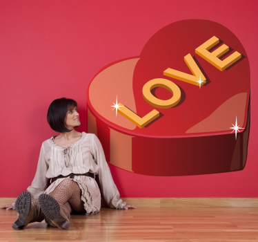 Sticker doos pralines love - TenStickers